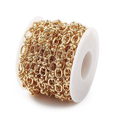Rack Plating Brass Oval & Knot Link Chains CHC-K013-02-1