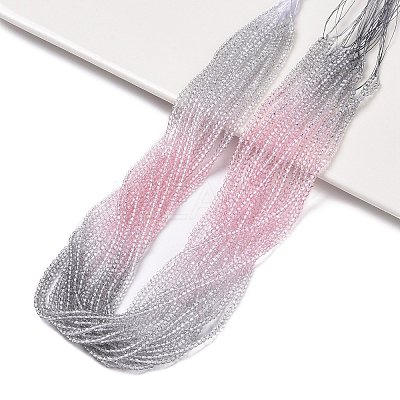 Transparent Gradient Color Glass Beads Strands GLAA-G101-2mm-02-1