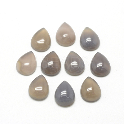 Natural Grey Agate Cabochons G-R417-10x14-09-1