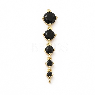 Rack Plating Brass Pave Cubic Zirconia Connector Charms KK-G458-02G-02-1