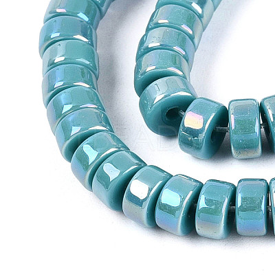 AB Color Plated Opaque Glass Beads Strands GLAA-T026-3x6mm-P08-1