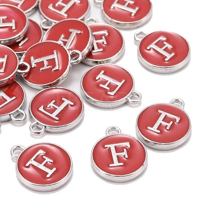 Platinum Plated Alloy Enamel Charms ENAM-S118-03F-P-1