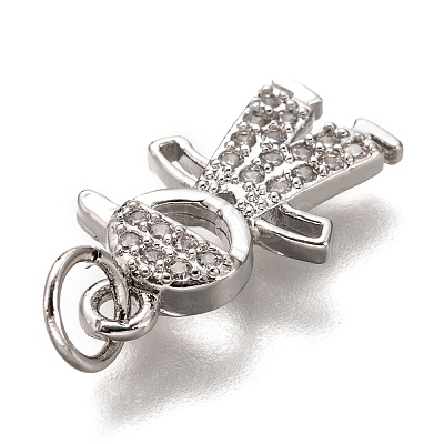 Brass Micro Pave Clear Cubic Zirconia Pendants LS-ZIRC-C020-36P-1