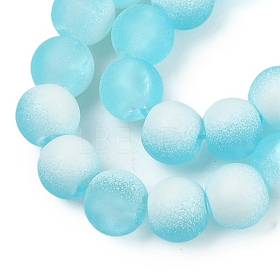 Frosted Crackle Glass Beads Strands GLAA-U001-8mm-M08-1