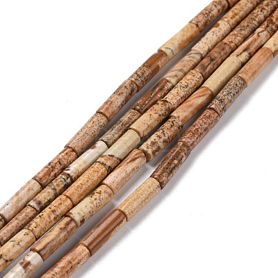Natural Picture Jasper Beads Strands G-D464-13-1