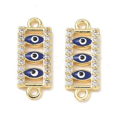 Brass Micro Pave Clear Cubic Zirconia Connector Charms CU-CBA6305-11G-C-1