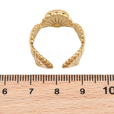 Shell Shape 304 Stainless Steel Cuff Ring Components SA-CBA098D-03G-A-1
