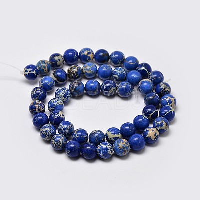 Natural Imperial Jasper Beads Strands X-G-I122-8mm-06-1