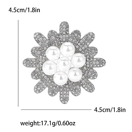 Alloy and Glass Rhinestone Brooch PW-WGA118D-01-1