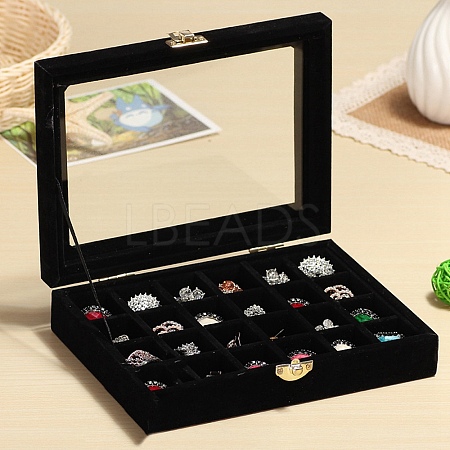 Flock with Glass Jewelry Display Box PW-WG61213-05-1