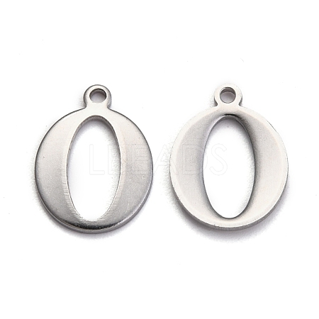Tarnish Resistant 304 Stainless Steel Alphabet Charms STAS-H122-O-P-1