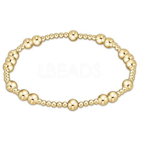 Bohemia Brass Round Beaded Stretch Bracelets TK0566-4-1