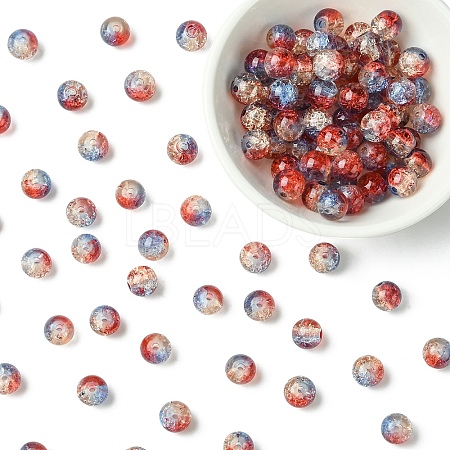 100Pcs Crackle Glass Beads CCG-YW0001-19B-11-1