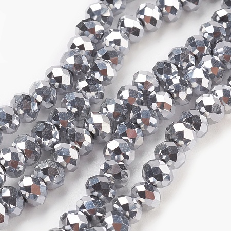 Electroplate Glass Beads Strands GLAA-K027-FP-A02-1