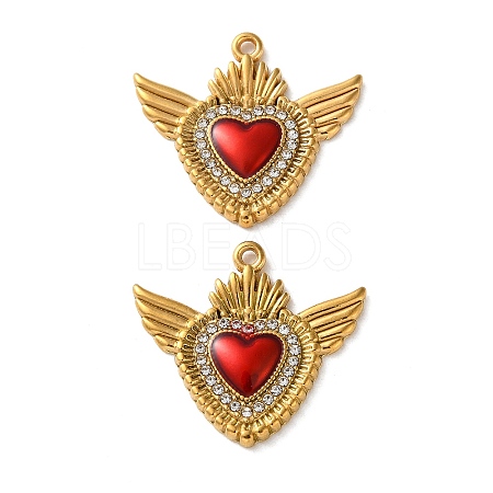 304 Stainless Steel Enamel Pendants STAS-B100-01G-01-1