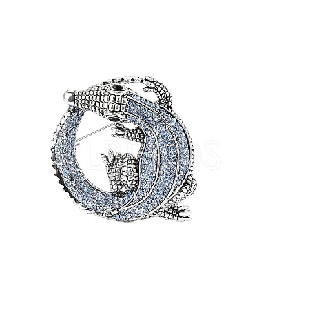 Crocodile Alloy Rhinestone Brooch PW-WGFAD1D-03-1