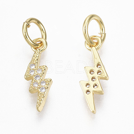 Brass Micro Pave Cubic Zirconia Charms ZIRC-R109-017G-NF-1