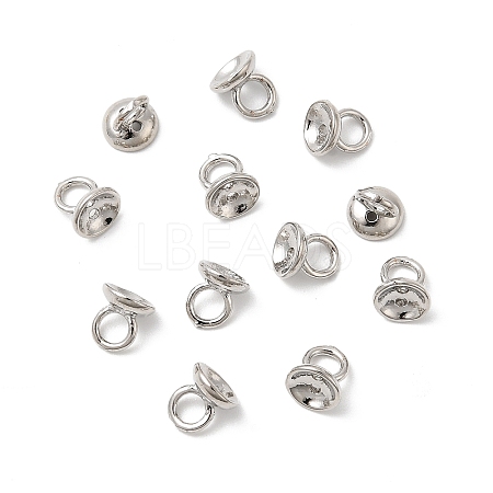 Brass Bead Cap Pendant Bails KK-Z137-02P-01-1