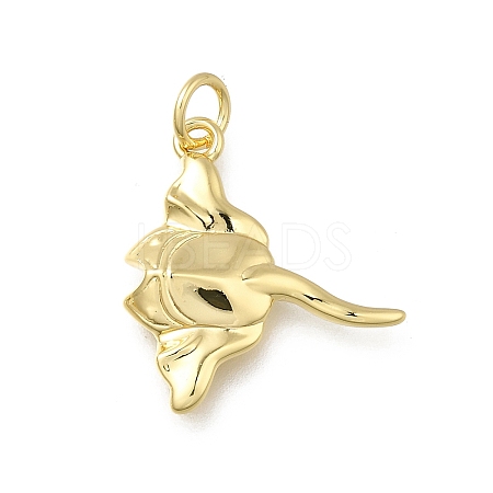 Manta Ray Brass Pendants KK-G525-13G-1