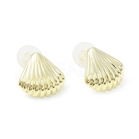 Alloy Shell Shape Stud Earrings with 925 Sterling Silver Pins for Women EJEW-G310-09G-1