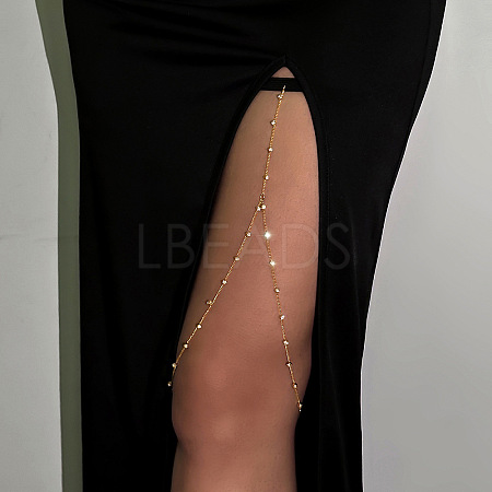 Iron Crystal Rhinestone Elastic Tape Layered Tassel Leg Chains FS-WG04B60-09-1