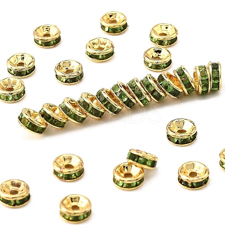Brass Grade A Rhinestone Spacer Beads RSB036NF-10G-1