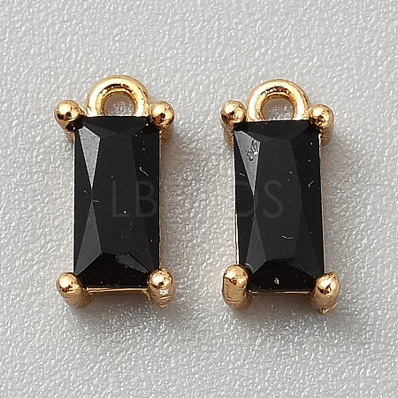 Golden Plated Brass Cubic Zirconia Charms LS-ZIRC-WH0015-01G-11-1