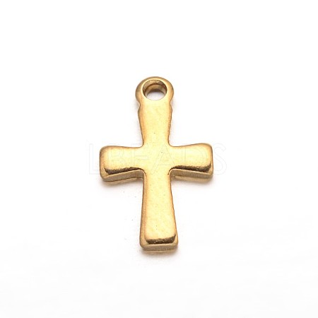 304 Stainless Steel Tiny Cross Charms STAS-M208-10-1