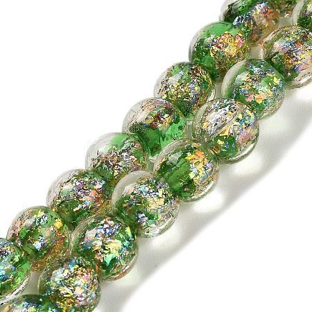 Handmade Dichroic Foil Glass Beads Strands DICH-U001-02B-1