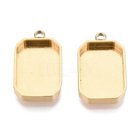 304 Stainless Steel Pendant Cabochon Component STAS-Q113-19D-G-1