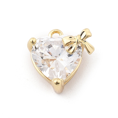 Brass Micro Pave Cubic Zirconia Pendants KK-K371-40B-G-1