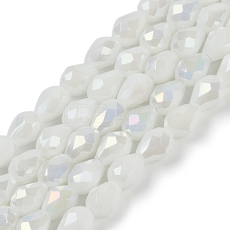 Opaque Solid Color Electroplate Glass Beads Strands LS-EGLA-N013-P4mm-B02-1