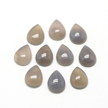 Natural Grey Agate Cabochons G-R417-10x14-09-1
