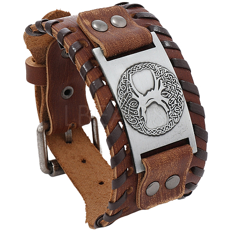 1Pc Imitation Leather Braided Bracelets BJEW-CL0001-08-1