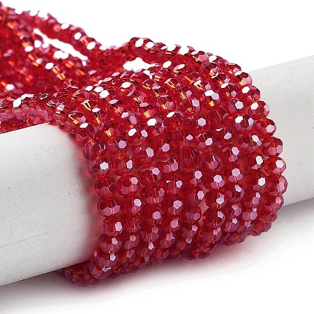 Electroplate Transparent Glass Beads Strands EGLA-A035-T3mm-A01-1