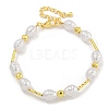 Rack Plating Brass and ABS Imitation Pearl Bracelets BJEW-B106-13G-1