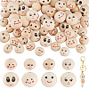   64Pcs 8 Styles Printed Wood European Beads WOOD-PH0002-76-1