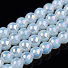 Electroplate Transparent Glass Beads Strands GLAA-T032-T6mm-AB14-1
