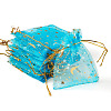 30Pcs Gold Stamping Moon Star Organza Drawstring Gift Bags ABAG-TA0002-21F-3