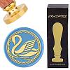 Brass Wax Seal Stamps with Wood Handle AJEW-WH0412-0173-1
