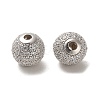 Rhodium Plated 925 Sterling Silver Micro Pave Cubic Zirconia Beads STER-H110-24C-01P-2