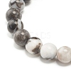 Round Natural Zebra Jasper Beads Stretch Bracelet BJEW-JB07173-5