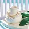 3Pcs 3 Style Natural White Jade & Synthetic Turquoise(Dyed) & Hematite Beaded Stretch Bracelets Set BJEW-JB07975-2