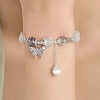 Butterfly Alloy & Cat Eye & Natural Moonstone Round Beaded Charm Bracelets for Women WG9D4EC-01-3