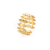 Ion Plating(IP) 304 Stainless Steel Triangle Wrap Open Cuff Ring for Women RJEW-S405-155G-3