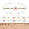 Glass & 304 Stainless Steel Cable Chain Beaded Chains SA-CBAD321-03I-3