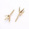 304 Stainless Steel Prong Earring Settings LS-STAS-O098-06G-01-2