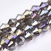 Electroplate Glass Beads Strands EGLA-Q118-6mm-B13-1