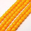 Imitation Amber Resin Drum Beads Strands for Buddhist Jewelry Making RESI-A009D-12mm-01-1
