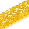 Transparent Electroplate Glass Beads Strands GLAA-F029-4mm-A22-1